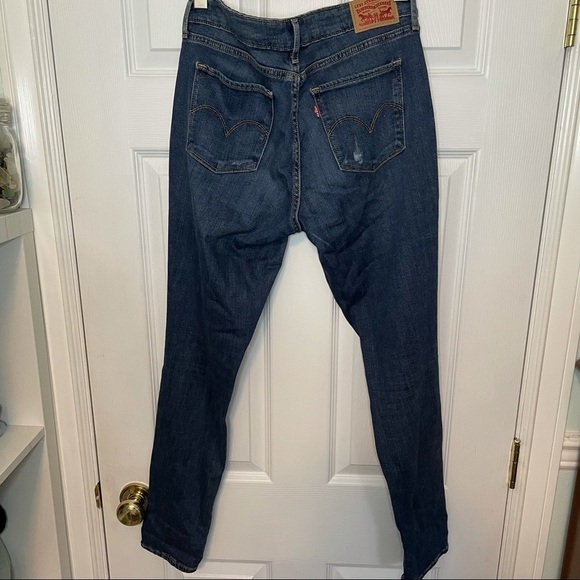 LEVI’S 711 Skinny Distressed Blue Denim Jeans 30 - Picture 4 of 7